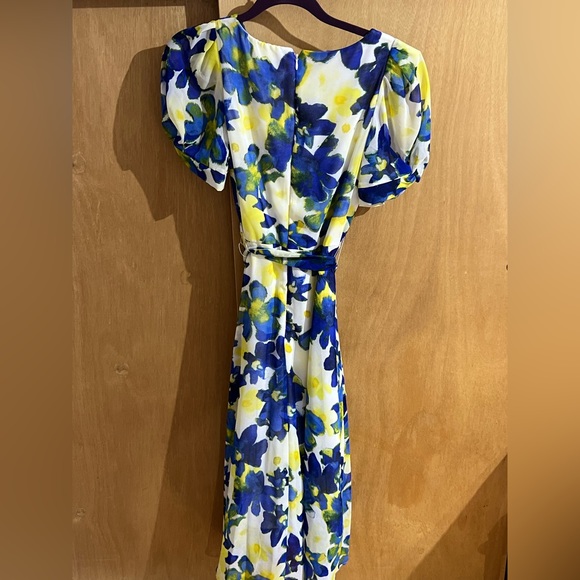 Blue and Yellow Floral Dress. DKNY. Worn once! Great condition. - Picture 2 of 2